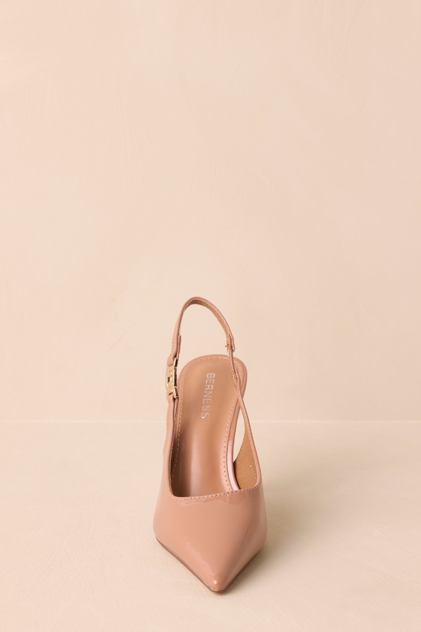 Have It All Light Mocha Patent Pointed Toe Slingback Heels