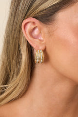Feeling the Spark Gold & Crystal Hoop Earrings