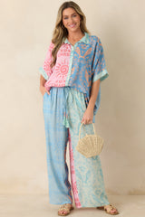 Sun Chaser Multi Colorblock Wide Leg Pants