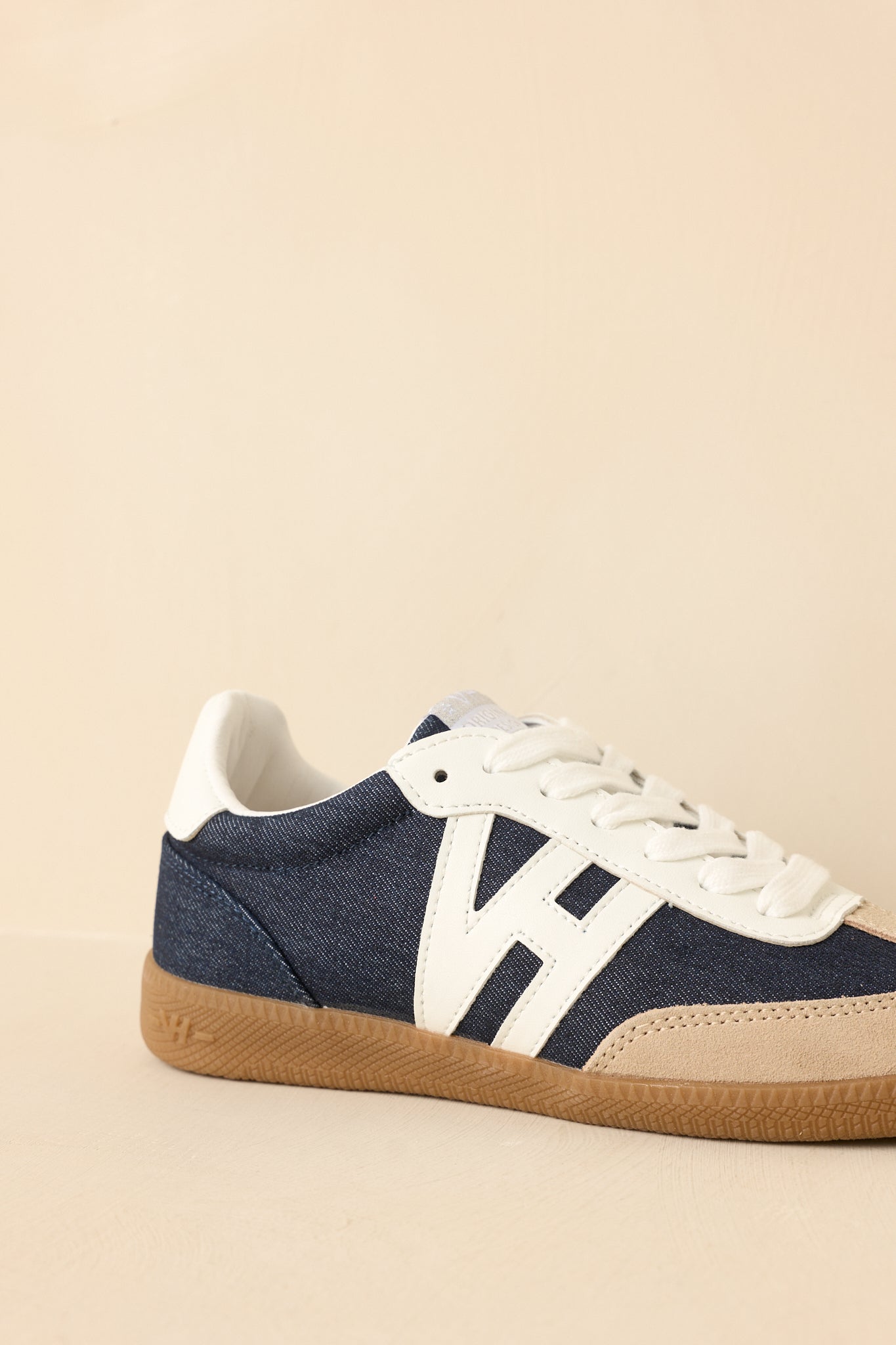 Vintage Havana Nadia Navy & Taupe Suede Lace-Up Sneakers