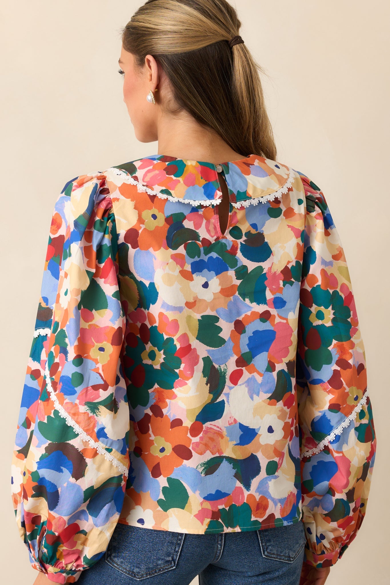 Prosperina Stowe Orange Multi Floral Print Cotton Top