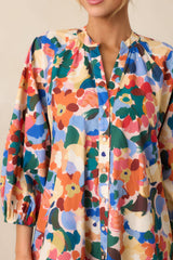 Prosperina Adelaide Orange Multi Floral Print Cotton Maxi Dress