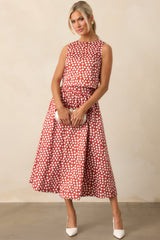 Prosperina Simone Brick Red Polka Dot Cotton Top