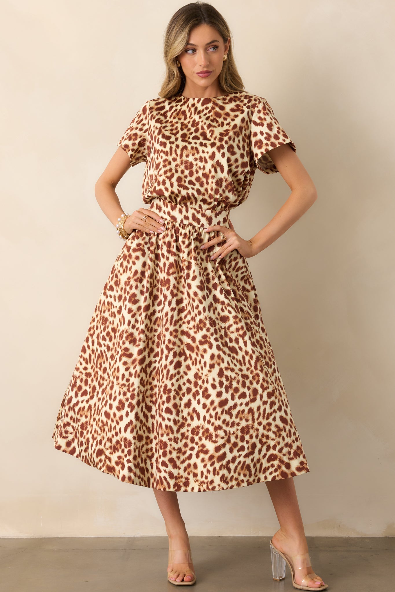 Prosperina Tyler Brown Leopard Print Cotton Top