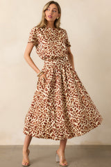 Prosperina Tyler Brown Leopard Print Cotton Top