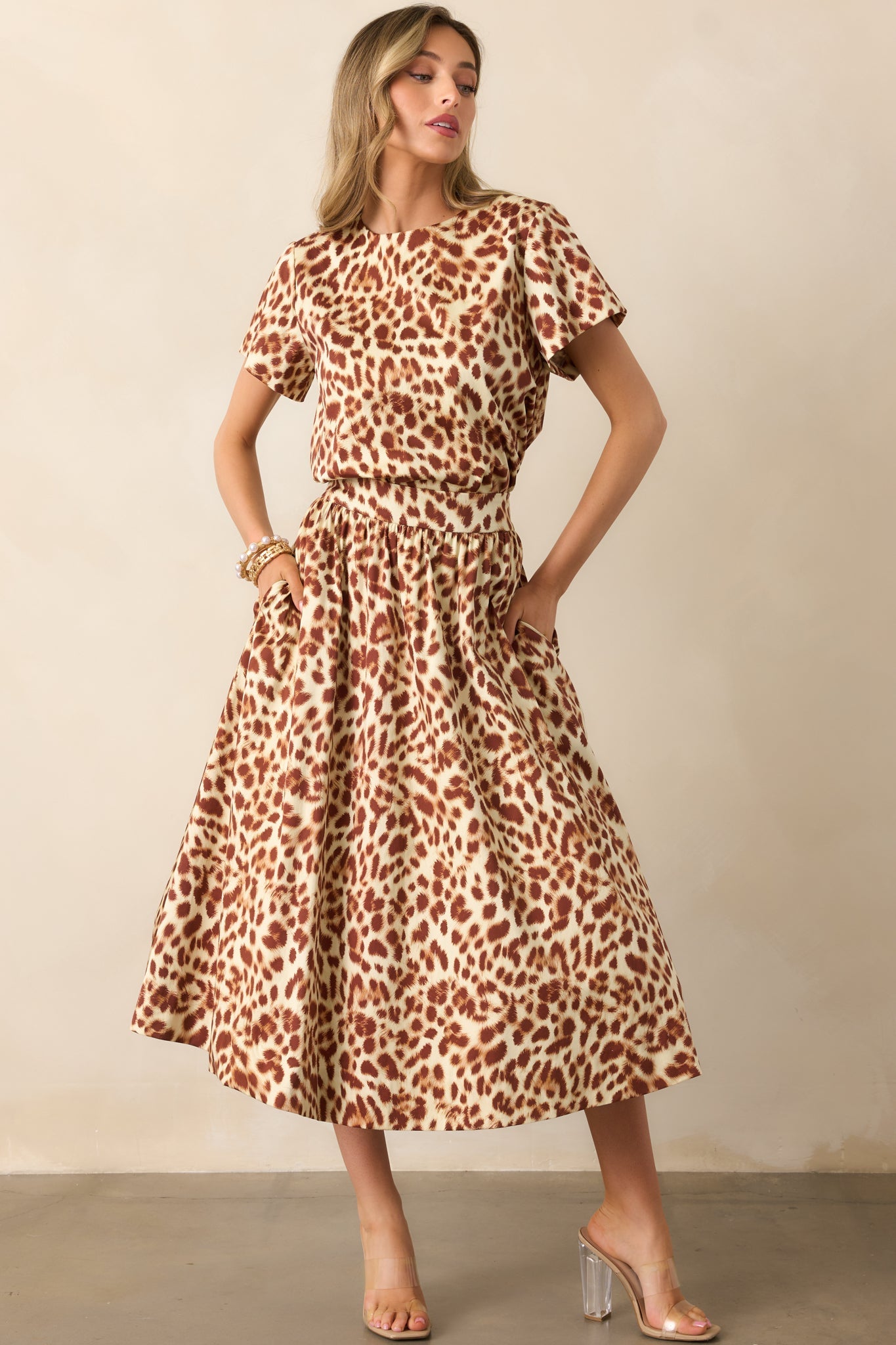 Prosperina Tyler Brown Leopard Print Cotton Top