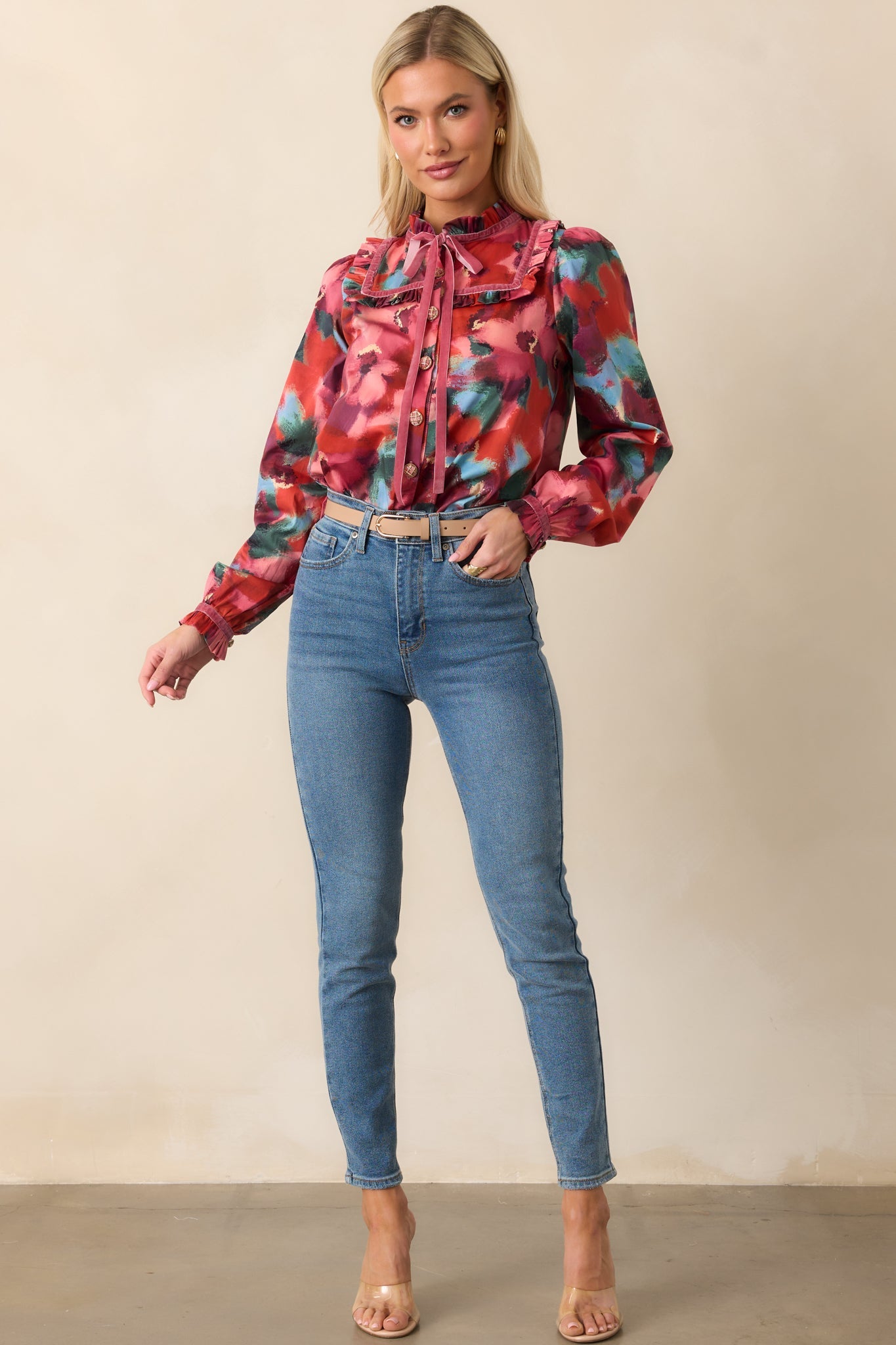 Prosperina Winslow Pink Multi Floral Print Cotton Top