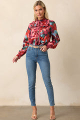 Prosperina Winslow Pink Multi Floral Print Cotton Top
