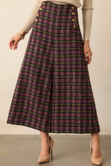 Prosperina Dietrich Pink Multi Plaid Tweed Pants