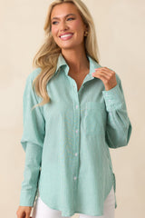 Sutton Grass Green Stripe Cotton Top
