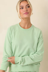 Z Supply Saldana Light Green Crewneck Sweatshirt