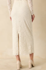 Z Supply Via Ivory Lace Midi Skirt