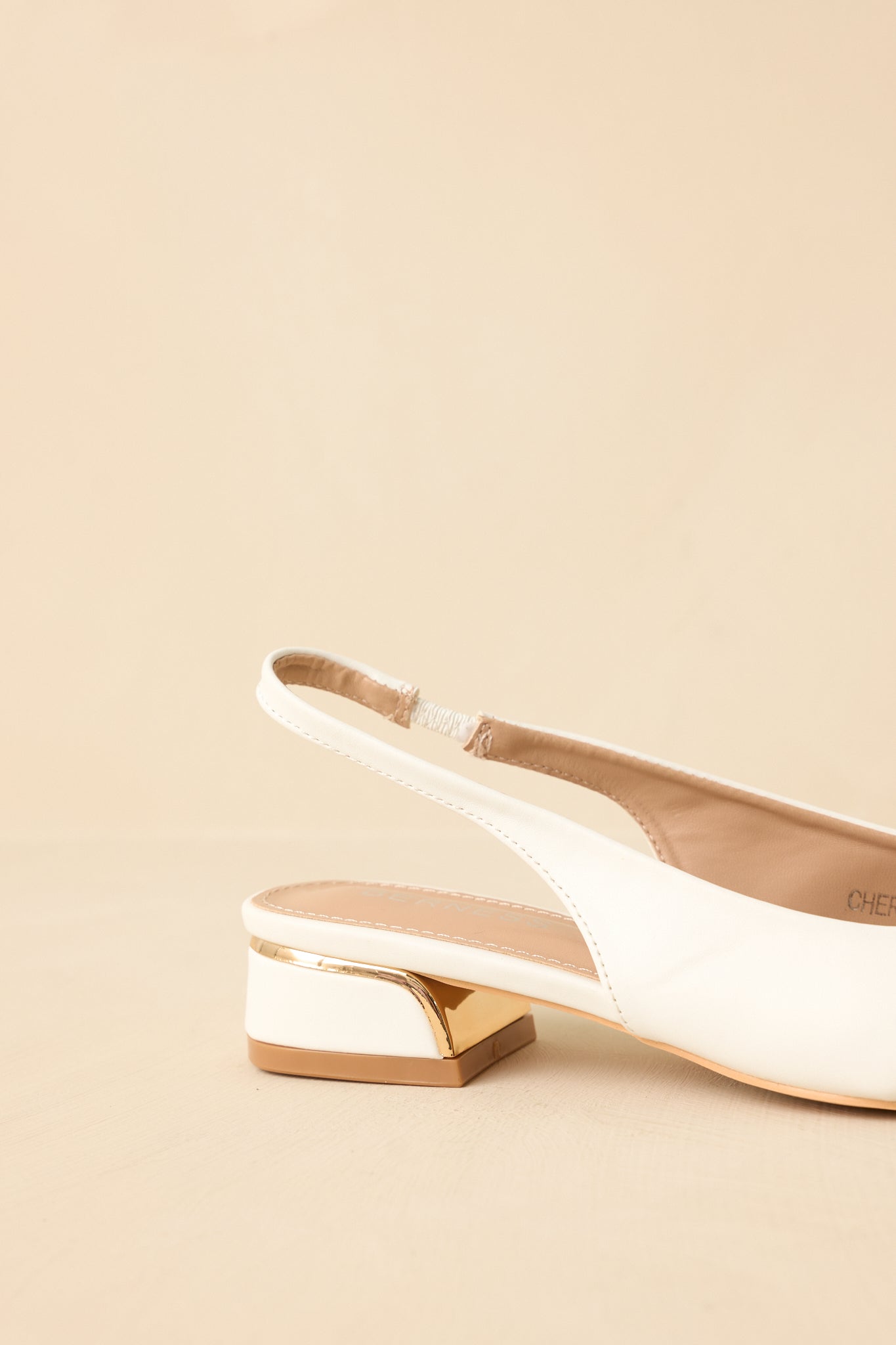 Always Everything White Pointed Toe Slingback Low Block Heels