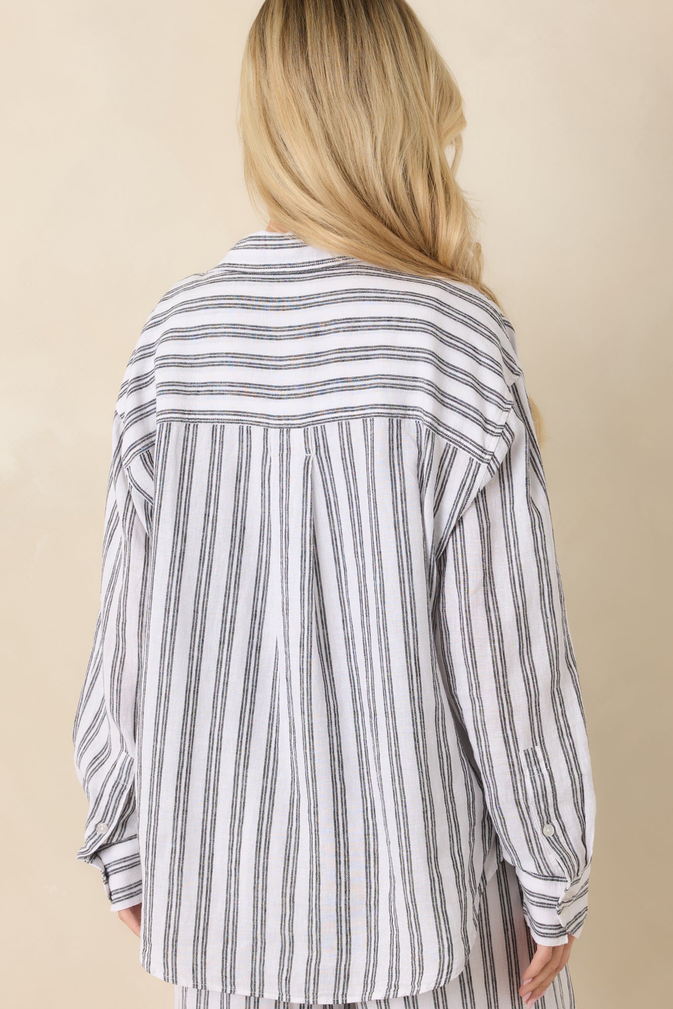 Z Supply The Perfect Black & White Stripe Button Up Top