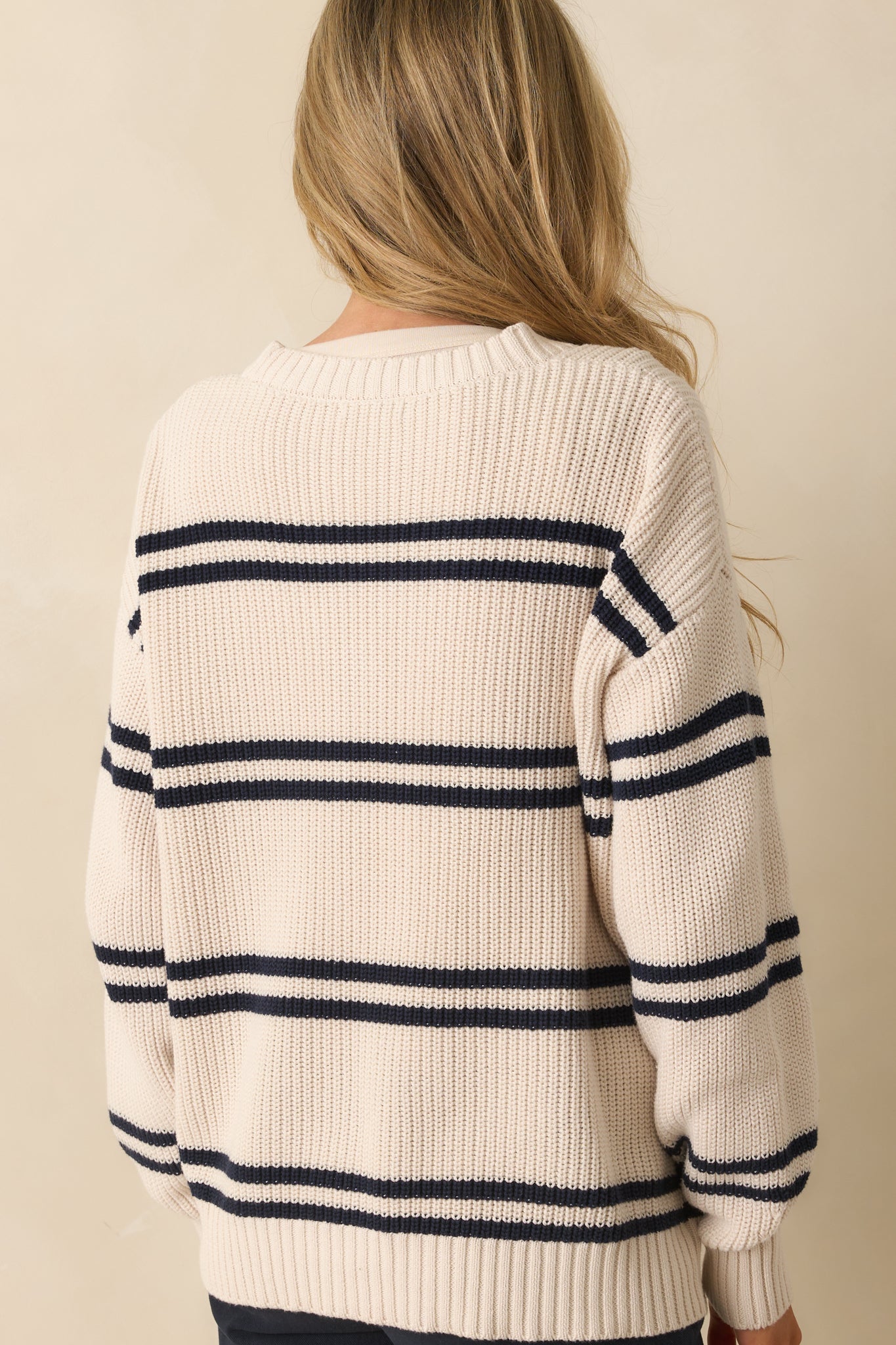 Z Supply Ivory Cotton Boyfriend Striped Cardigan