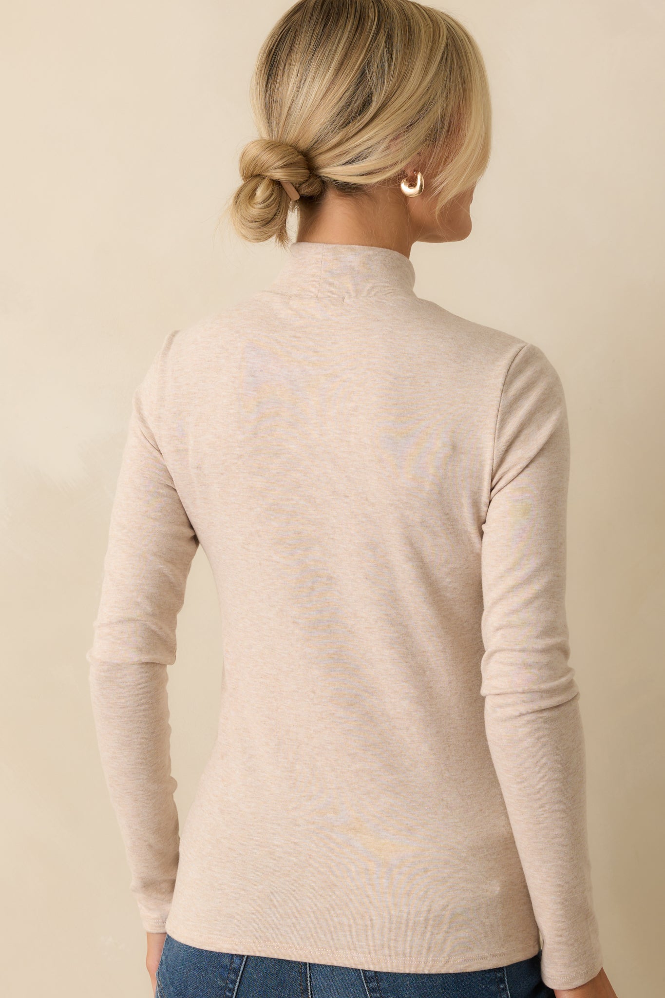 Times To Remember Beige Turtleneck Long Sleeve Top