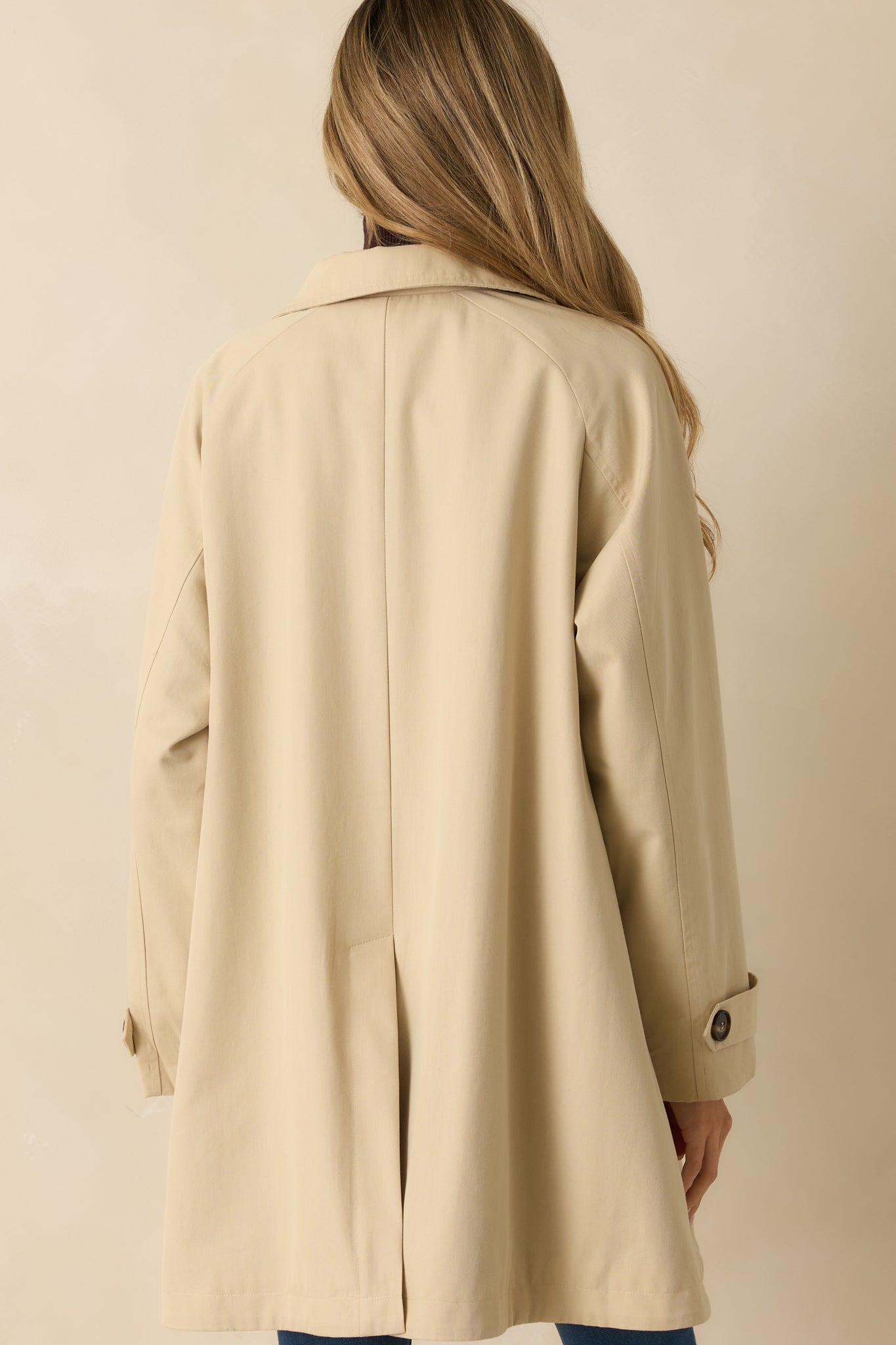 Timeless Appeal Beige Button Front Trench Jacket
