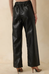 In The Mix Black Faux Leather Wide Leg Pants