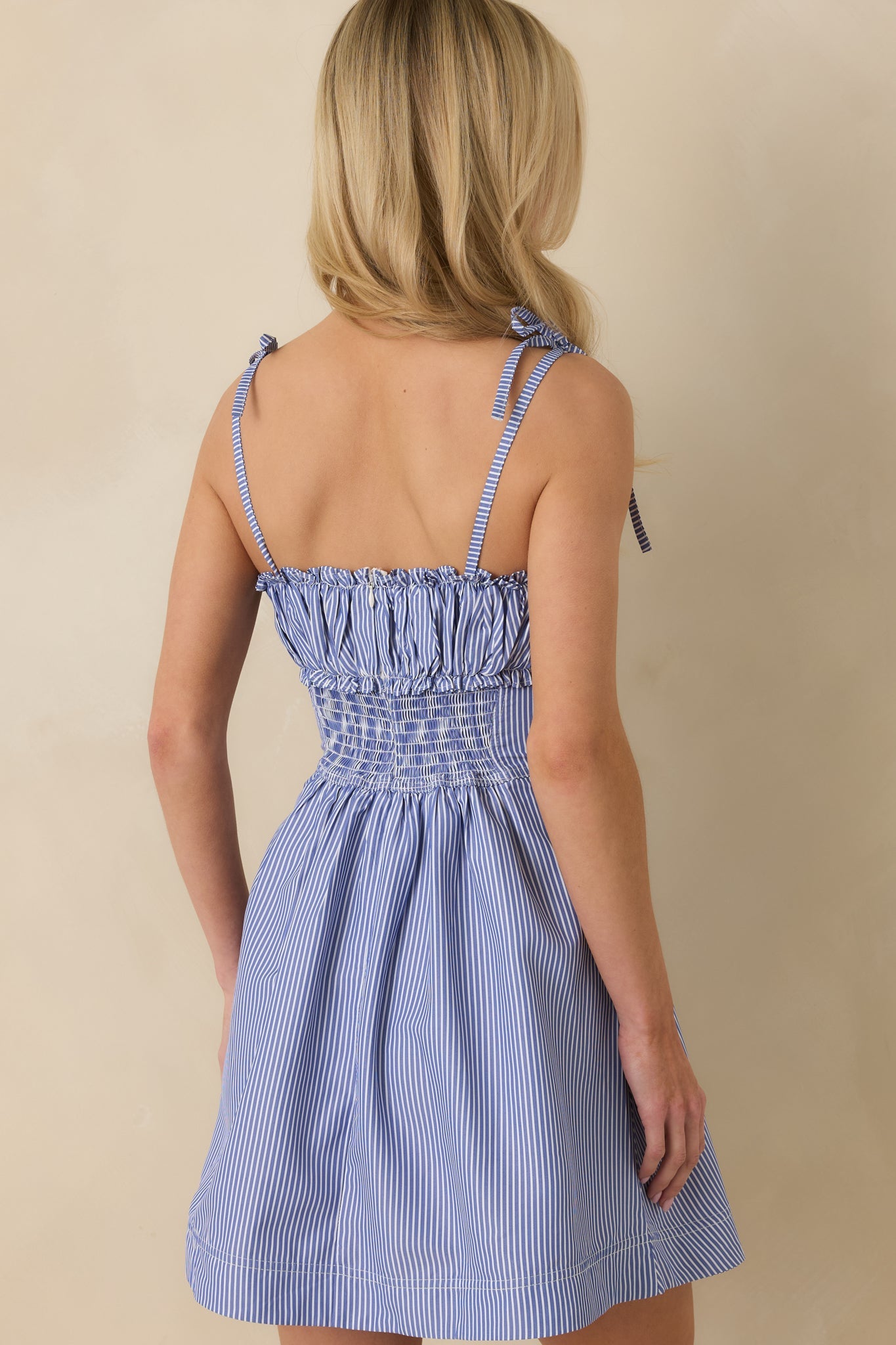 MINKPINK Avery Blue Stripe Mini Dress
