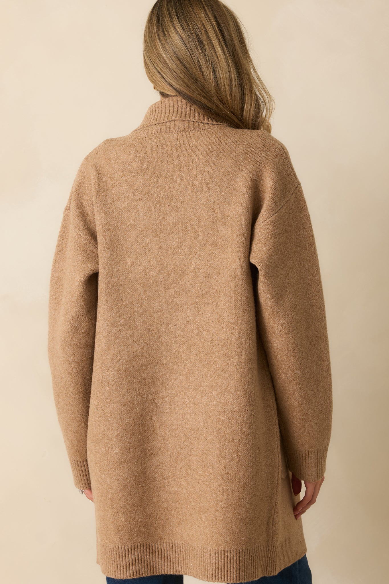What's Left To Say Camel Brown Open Front Knit Cardigan