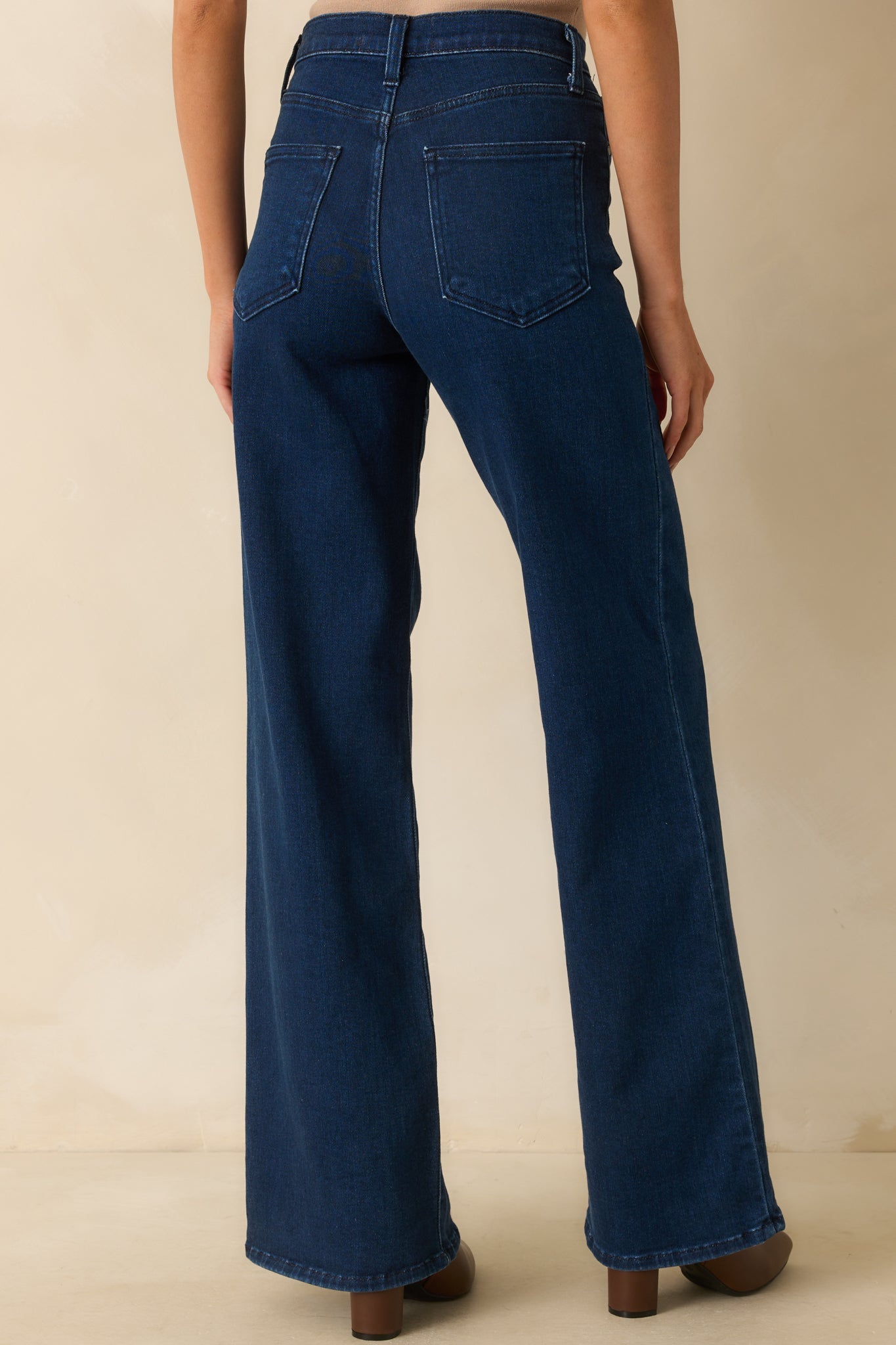 Wherever We Go Dark Wash Cotton Denim Wide Leg Jeans