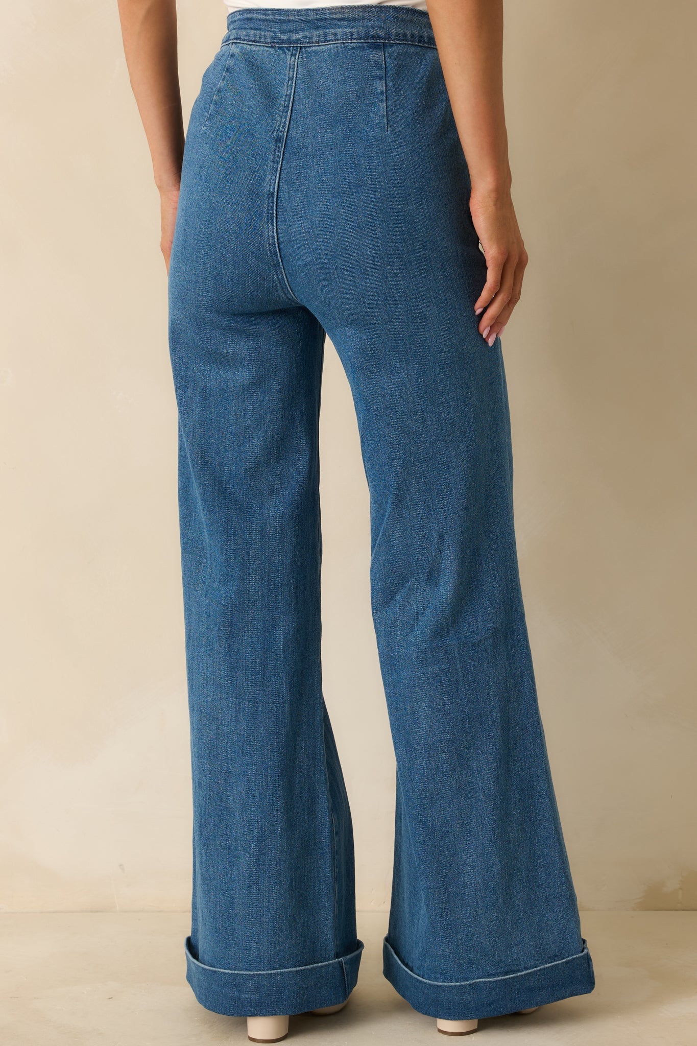 Nautical By Nature Indigo Stretch High Waisted Wide Leg Jeans