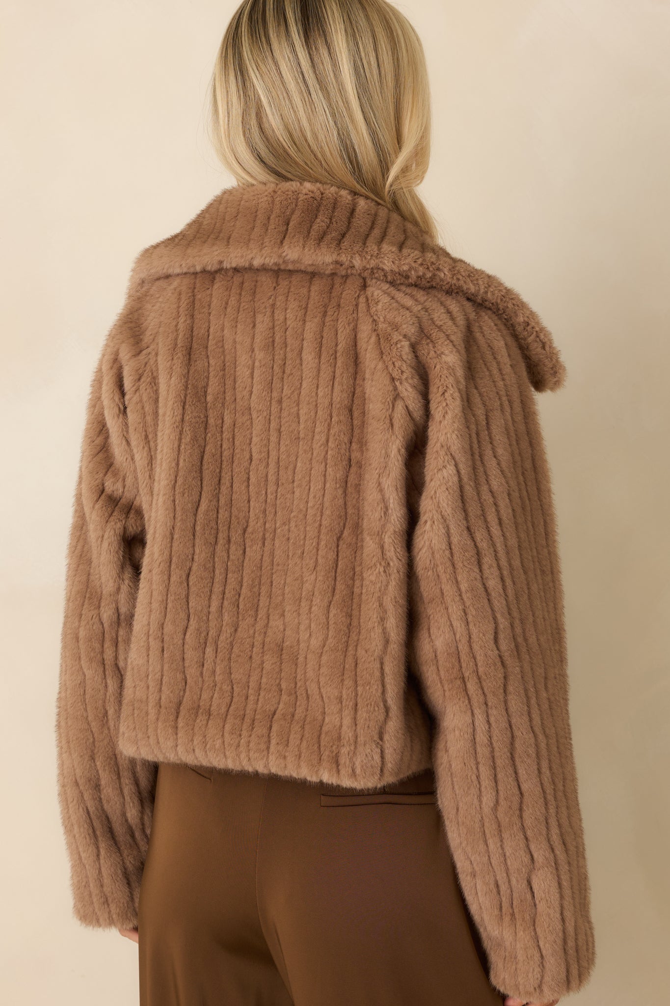 Warm Regards Mocha Brown Faux Fur Jacket