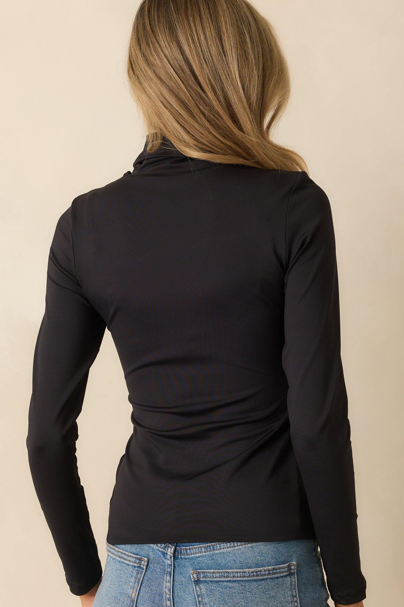 Teresa Black Long Sleeve Turtleneck Top