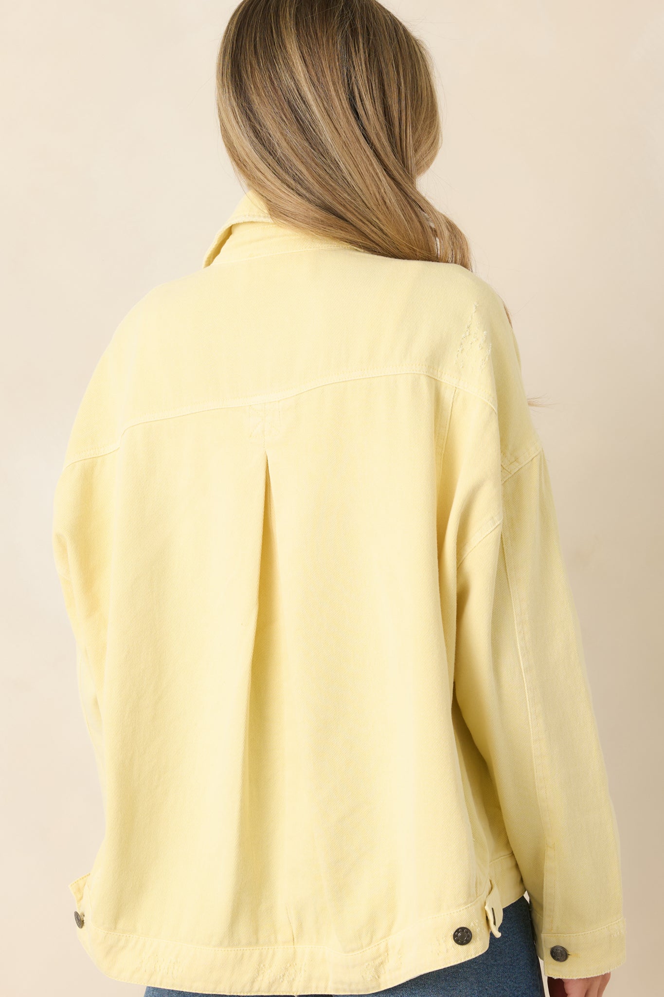 Anywhere You Go Butter Yellow Cotton Denim Jacket