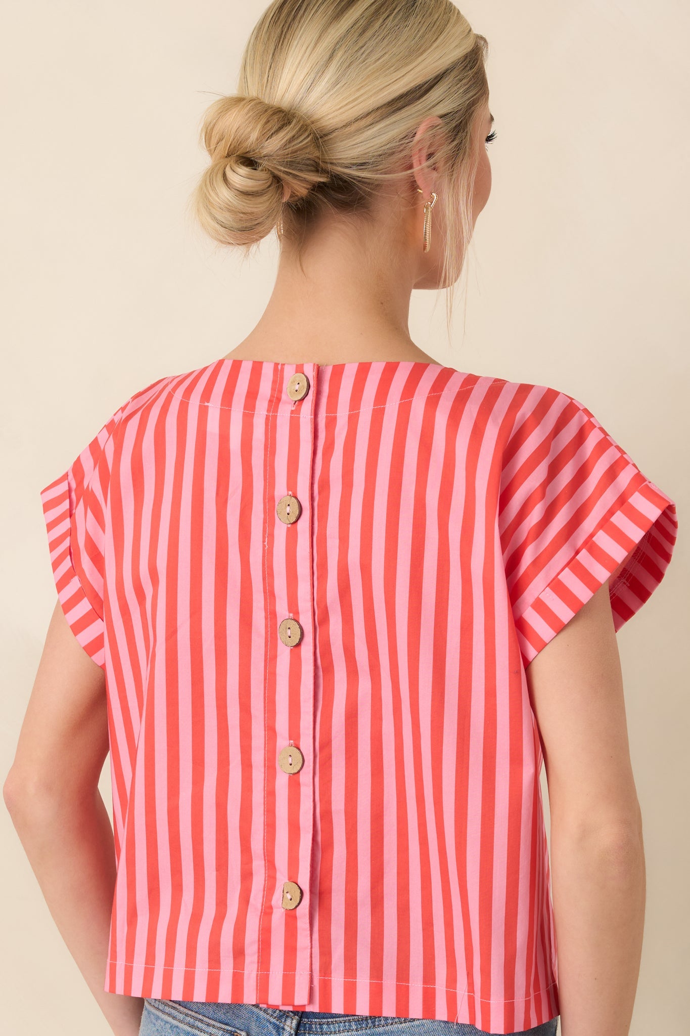 Making Moves Orange & Pink Stripe Boxy Cotton Top
