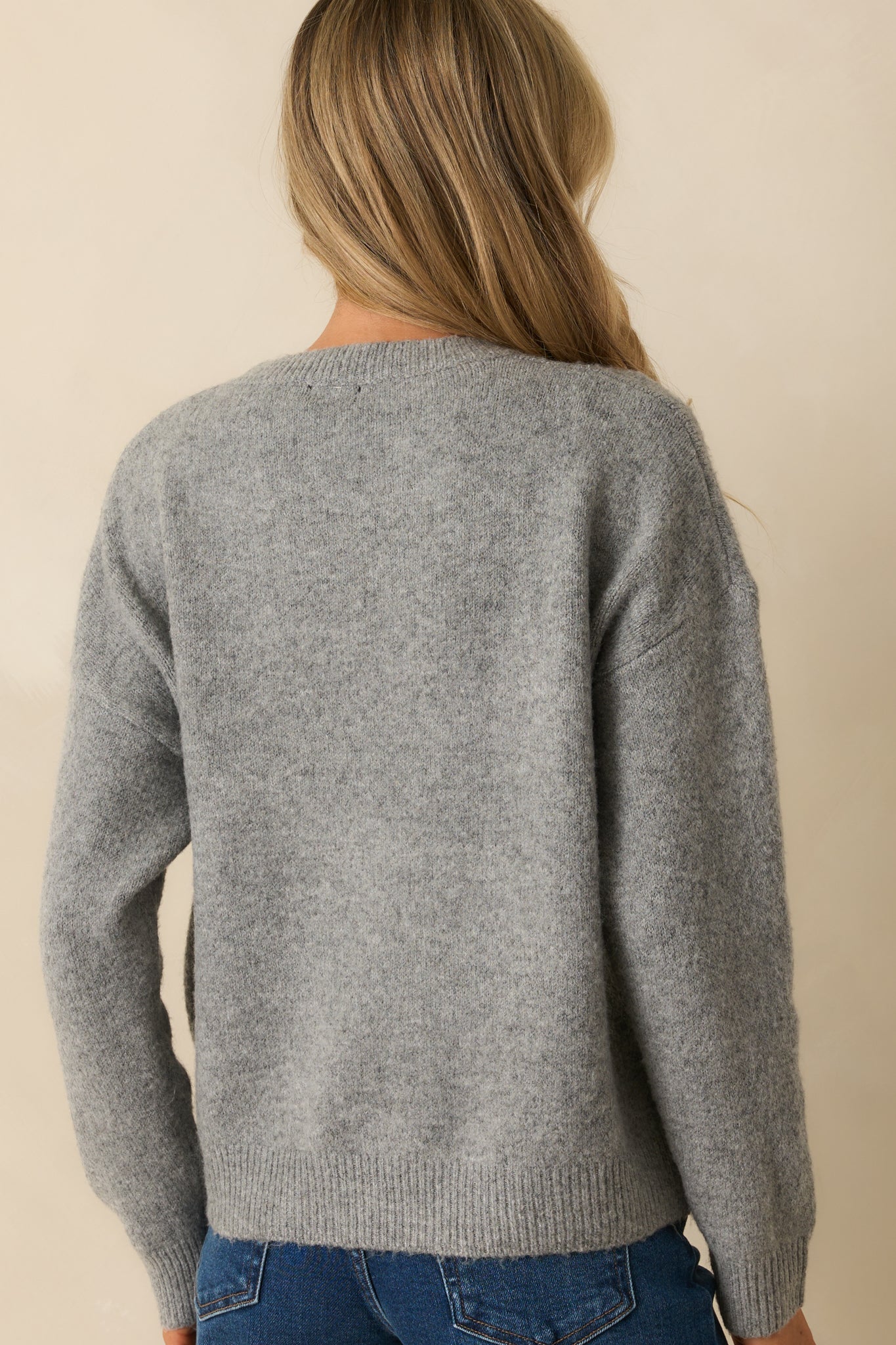 For The Time Being Grey Bunny Graphic Knit Sweater