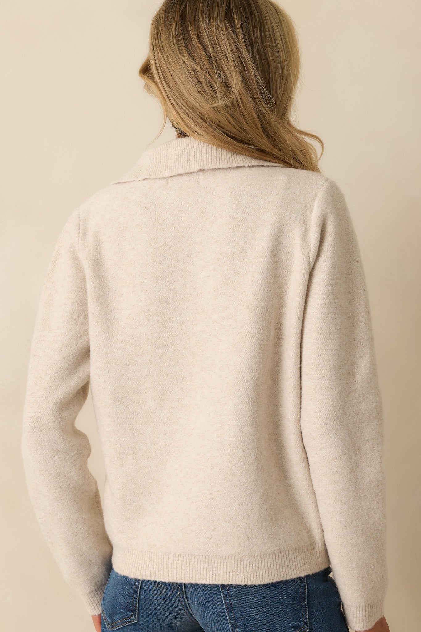 In The Middle Of It Ivory Knit Collared Button Front Cardigan