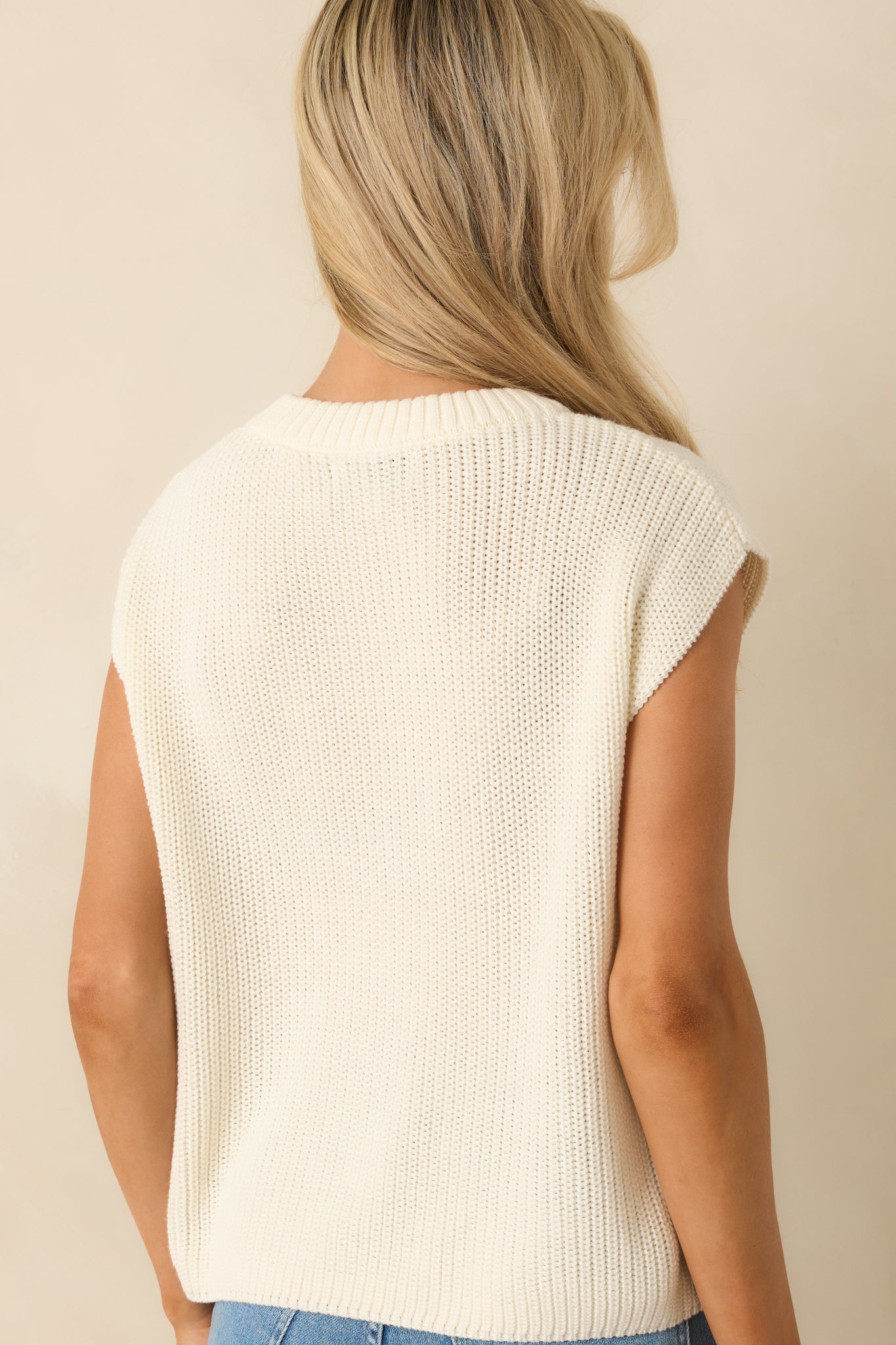 Staple The Label Ivory Quincey Knit Tank