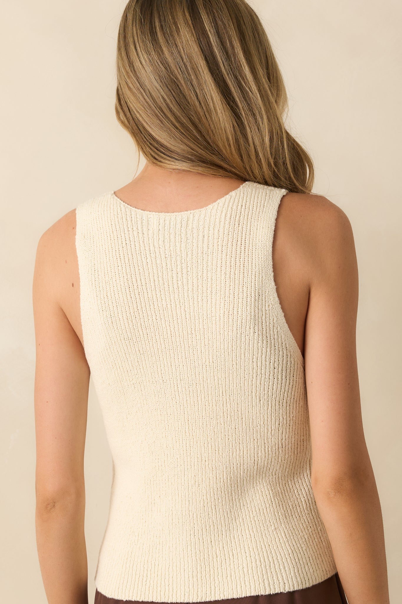 Part Of My Routine Ivory Button Front Sweater Vest