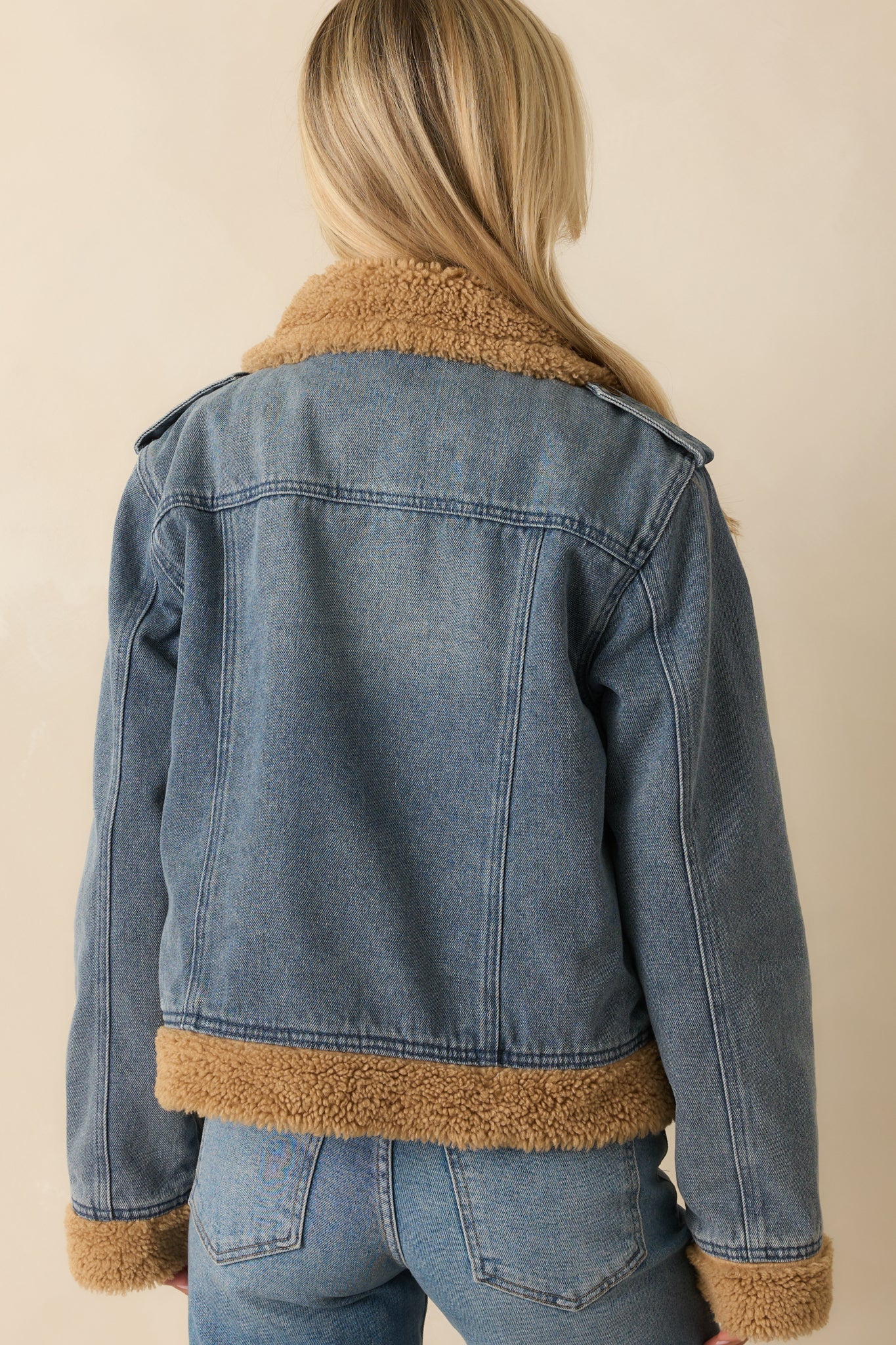 Thread & Supply Medium Wash Cotton Henrietta Denim Jacket