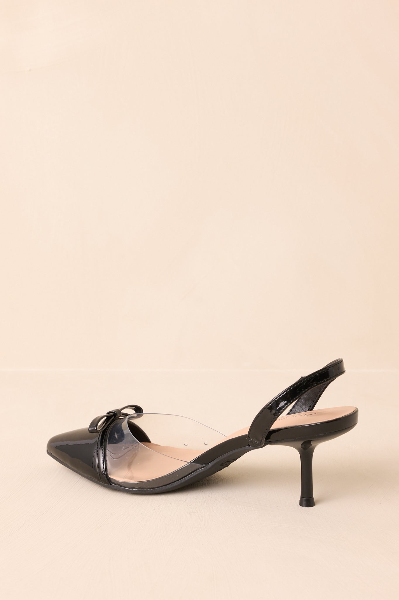 Elegant Lift Black Slingback Kitten Heels
