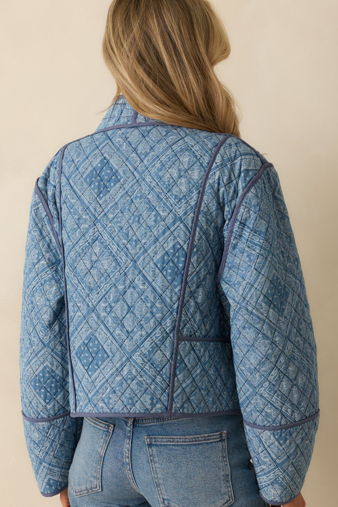 All You Do Light Blue Quilted Jacket