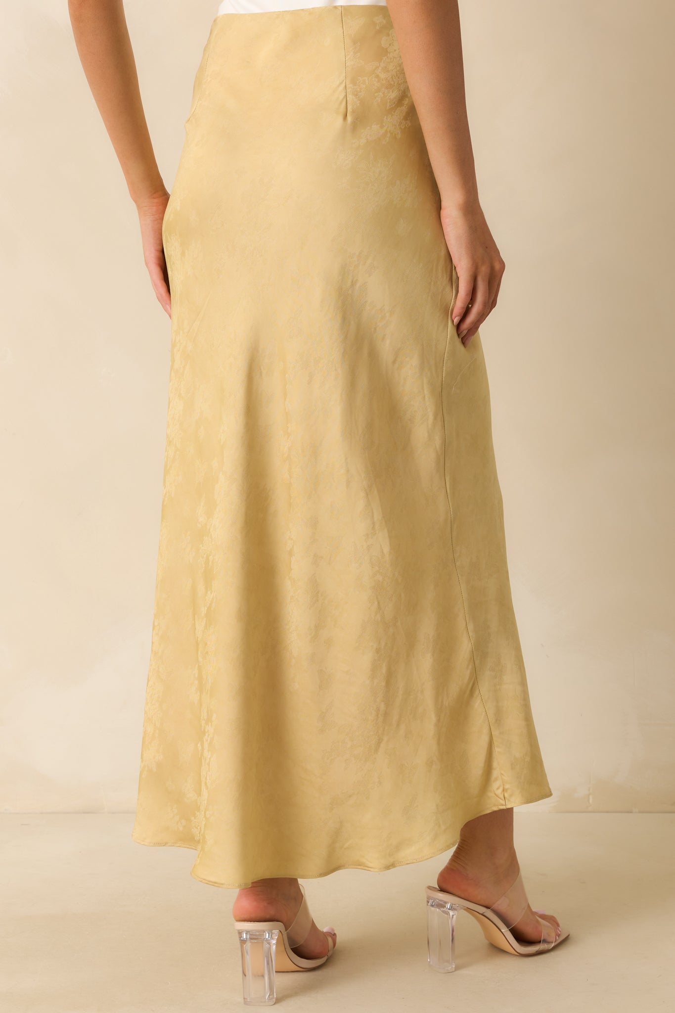 Don't Overthink It Yellow Gold Floral Jacquard Maxi Skirt