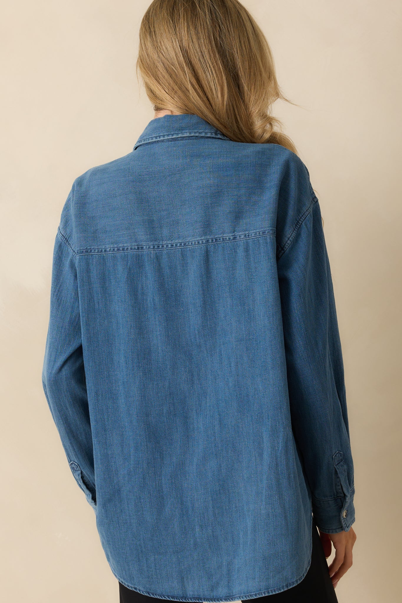 Z Supply Medium Wash Atwood Lightweight Denim Button Up