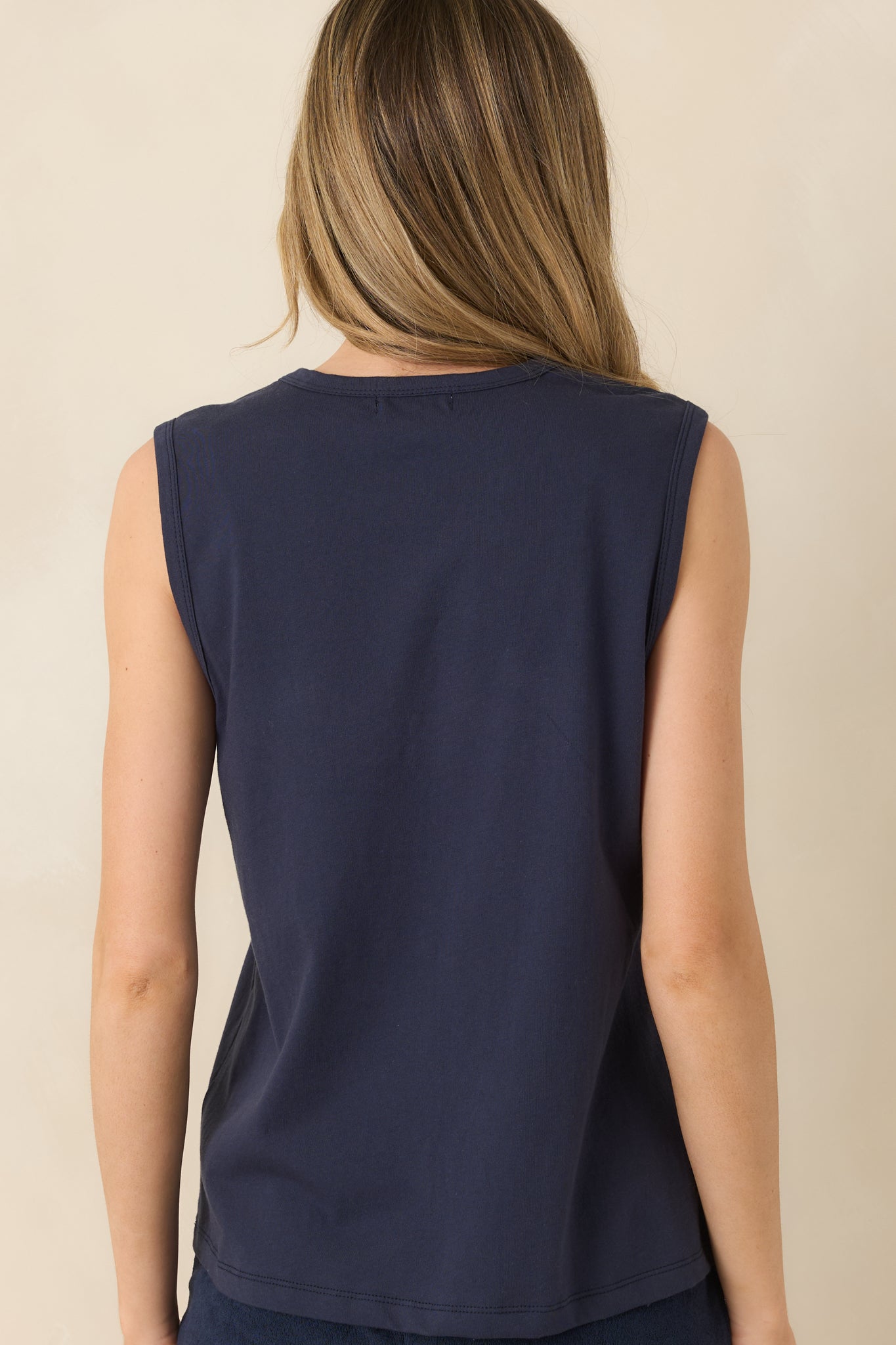 Z Supply Navy Cotton Sunrise Muscle Tank