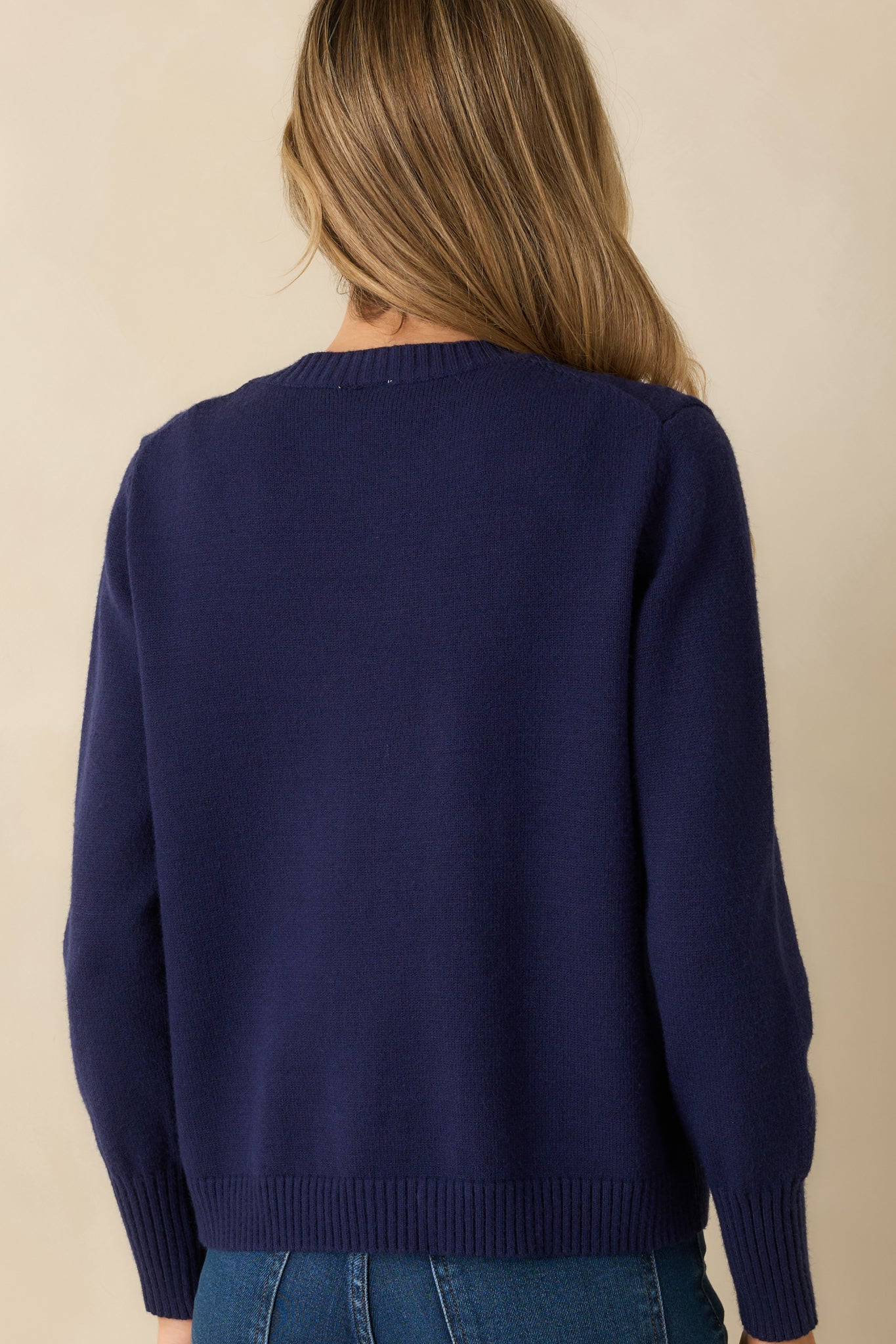 Right On Schedule Navy Long Sleeve Button Up Cardigan