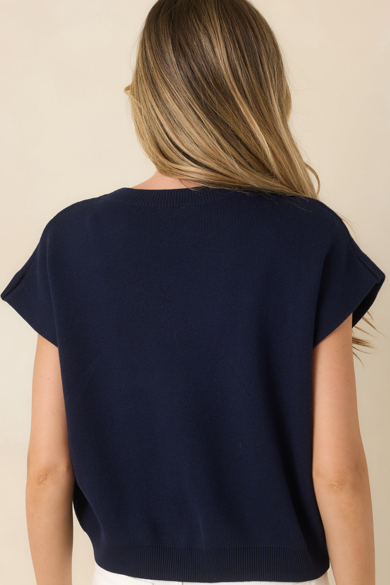 All Pulled Together Navy Knit Sweater