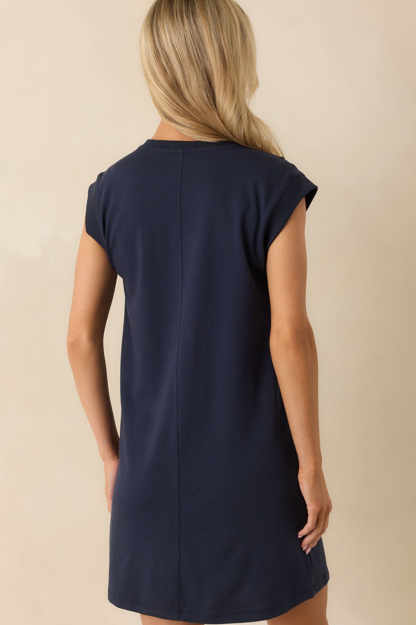 Z Supply Navy Cotton Routine Shift Mini Dress
