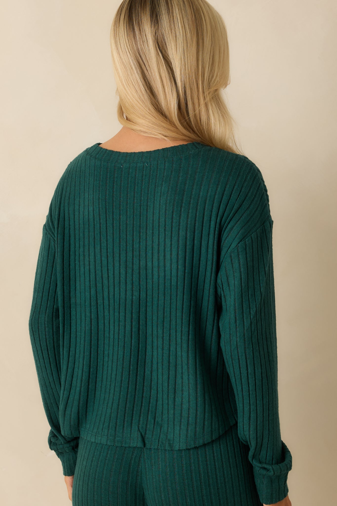 Z Supply Mistletoe Green Elfie Silky Ribbed Long Sleeve Top