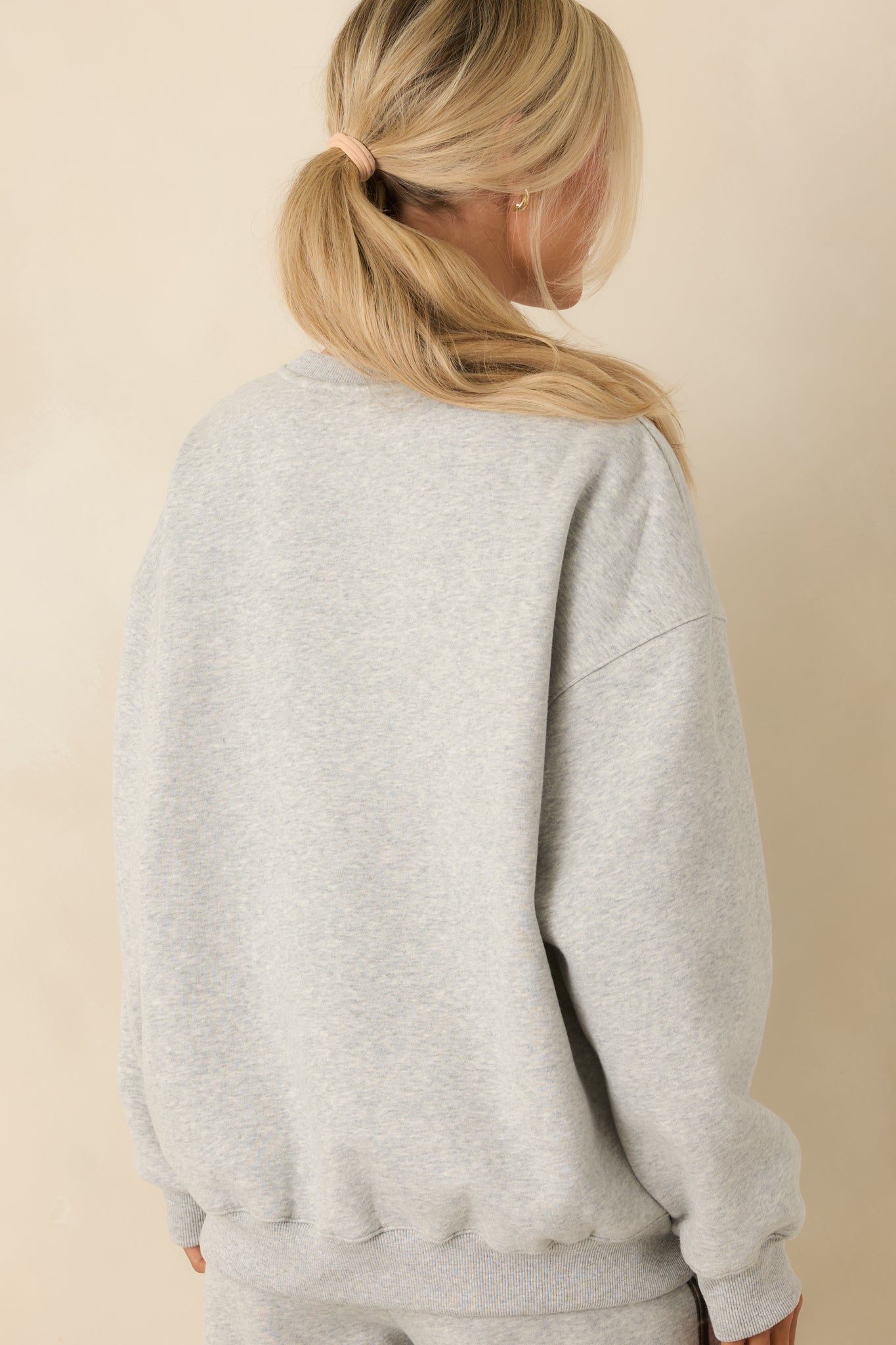 Cozy Club Heather Grey Crewneck Sweatshirt