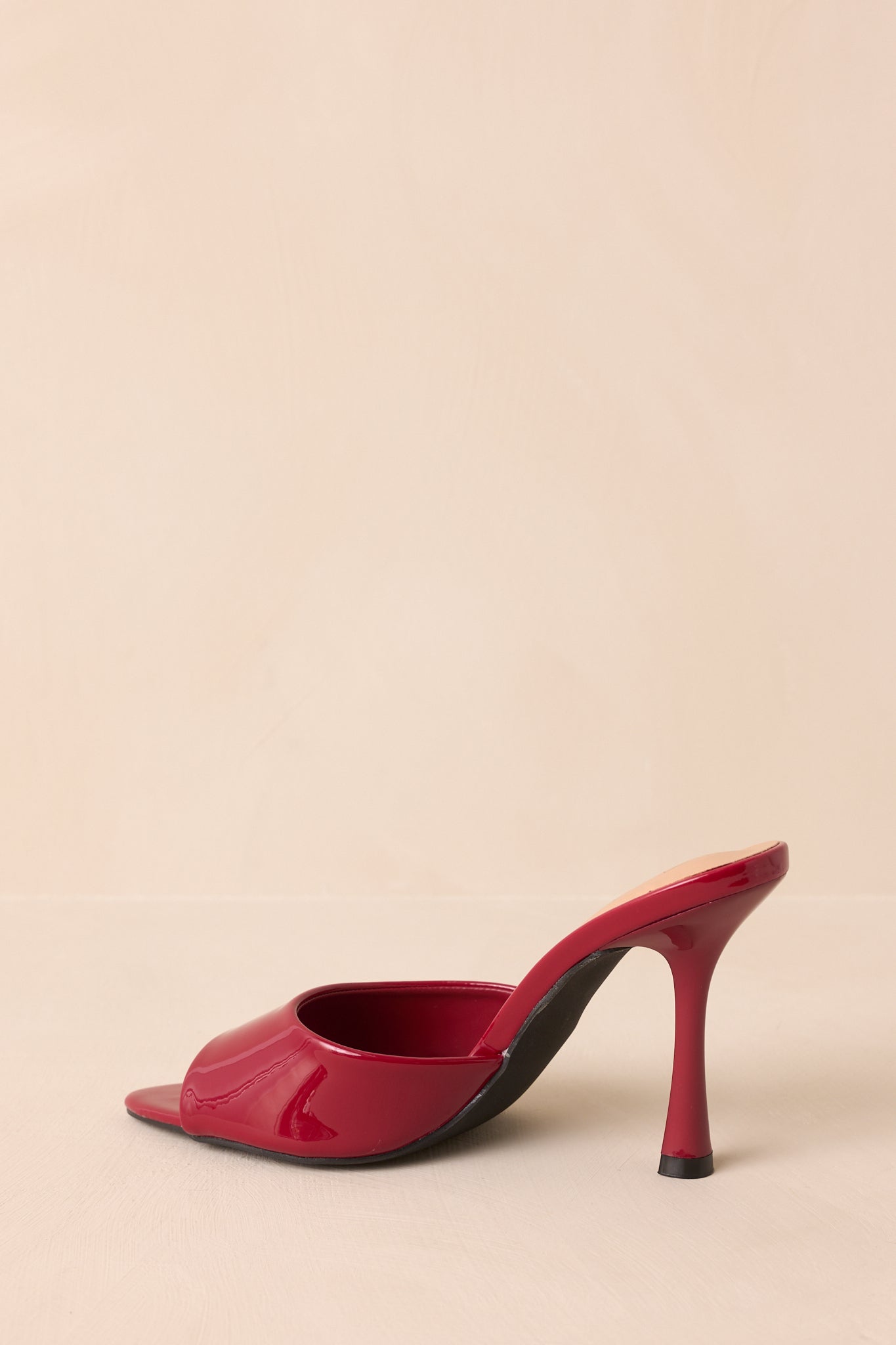 Every Step Counts Red Faux Leather High Heel Sandals