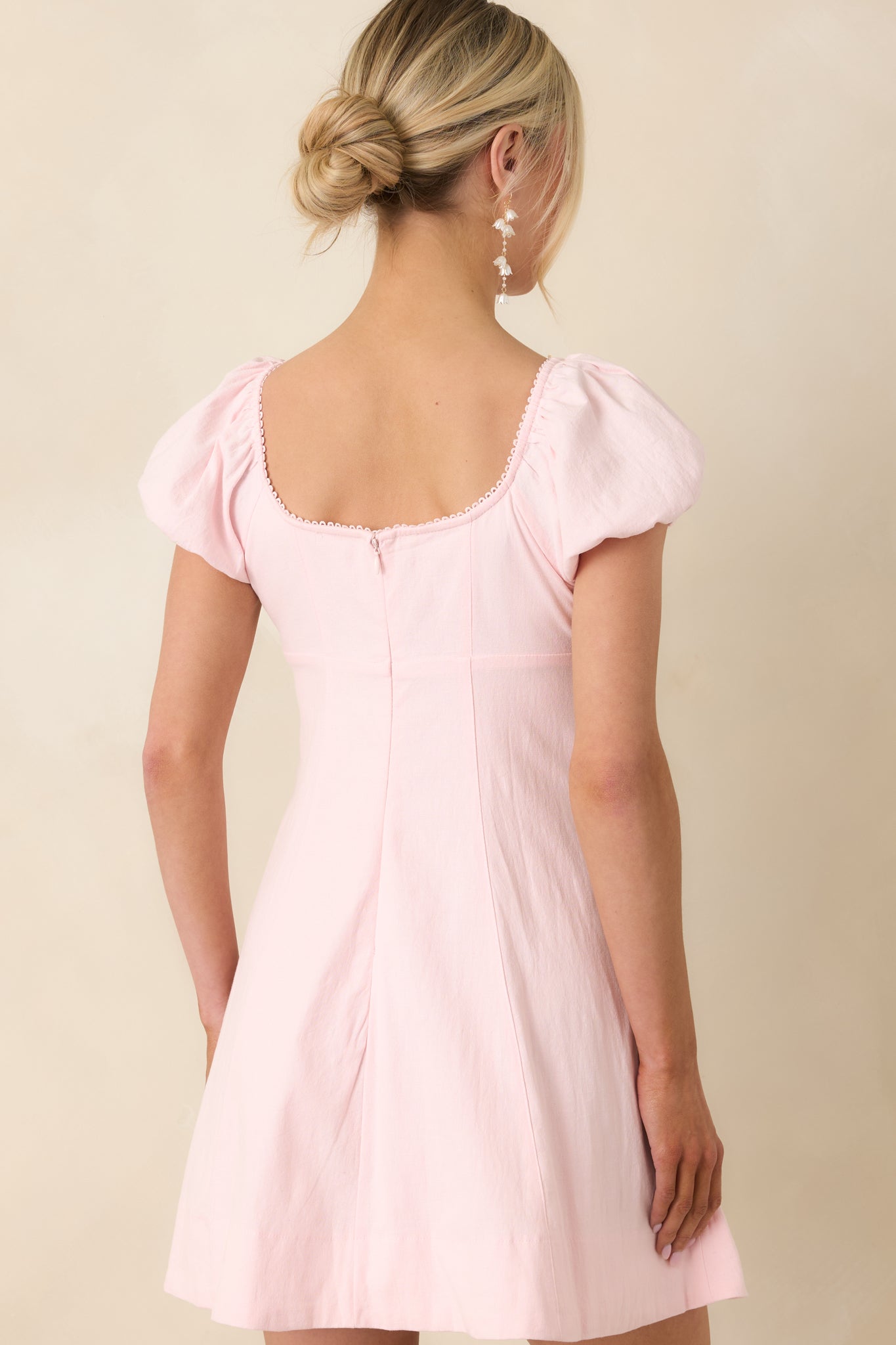 Love Is In the Air Peony Pink Cotton Peasant Mini Dress