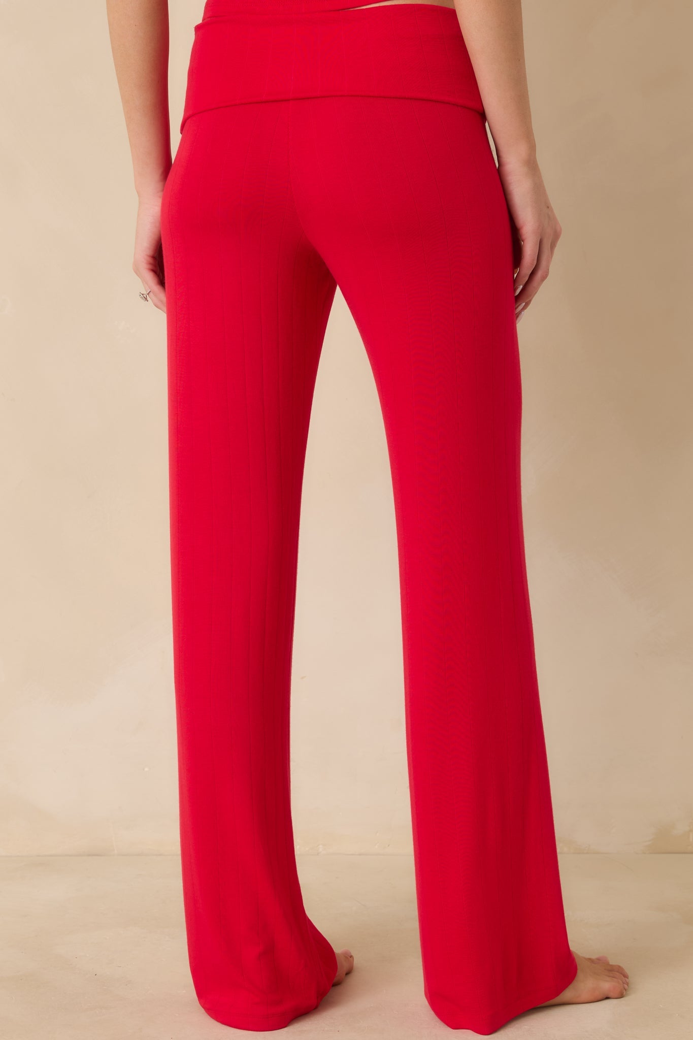 Z Supply Kiss Me Red Essential Fold Over Pants