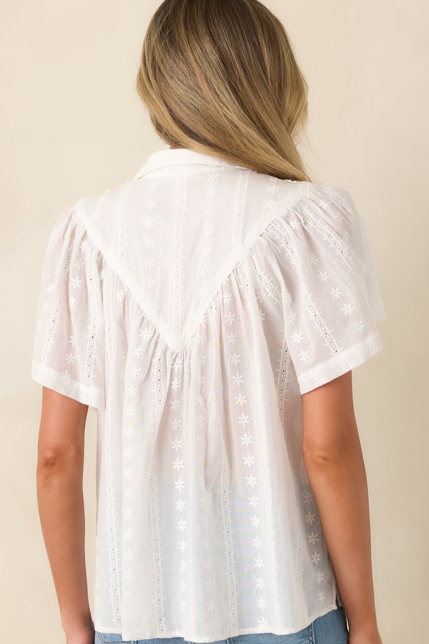 Light as a Breeze White Embroidered Cotton Blouse