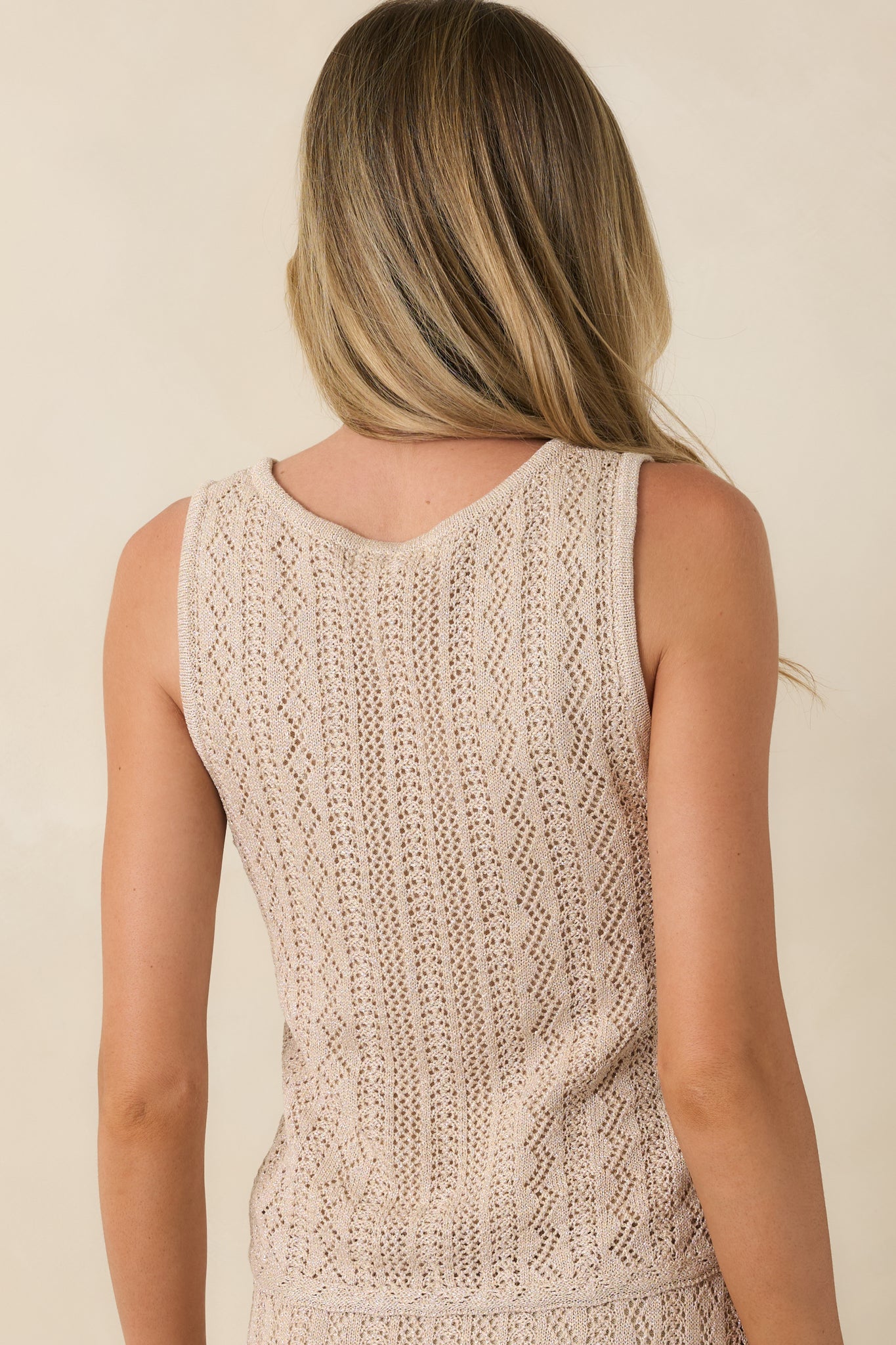 Z Supply Glimmer Gold Metallic Pointelle Knit Tank